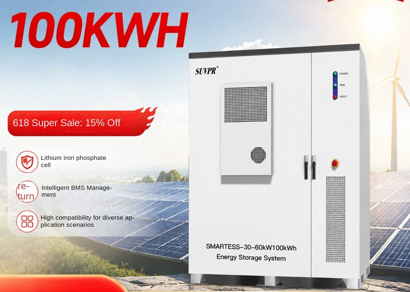 100kWh C&I Outdoor All-in-One Battery Storage Cabinet for Factory by Sanlita China factory manufacture wholesale supplier
