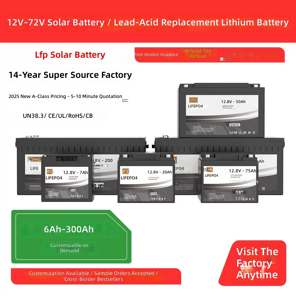 12V LiFePO4 Battery Pack 6/20/75/100/200Ah Solar Storage Power by Sanlita China factory manufacture wholesale supplier