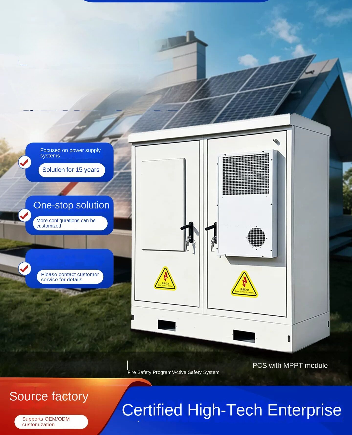 215kWh C&I Solar Storage All-in-One Cabinet LiFePO4 Battery & Combiner Box by Sanlita China factory manufacture wholesale supplier