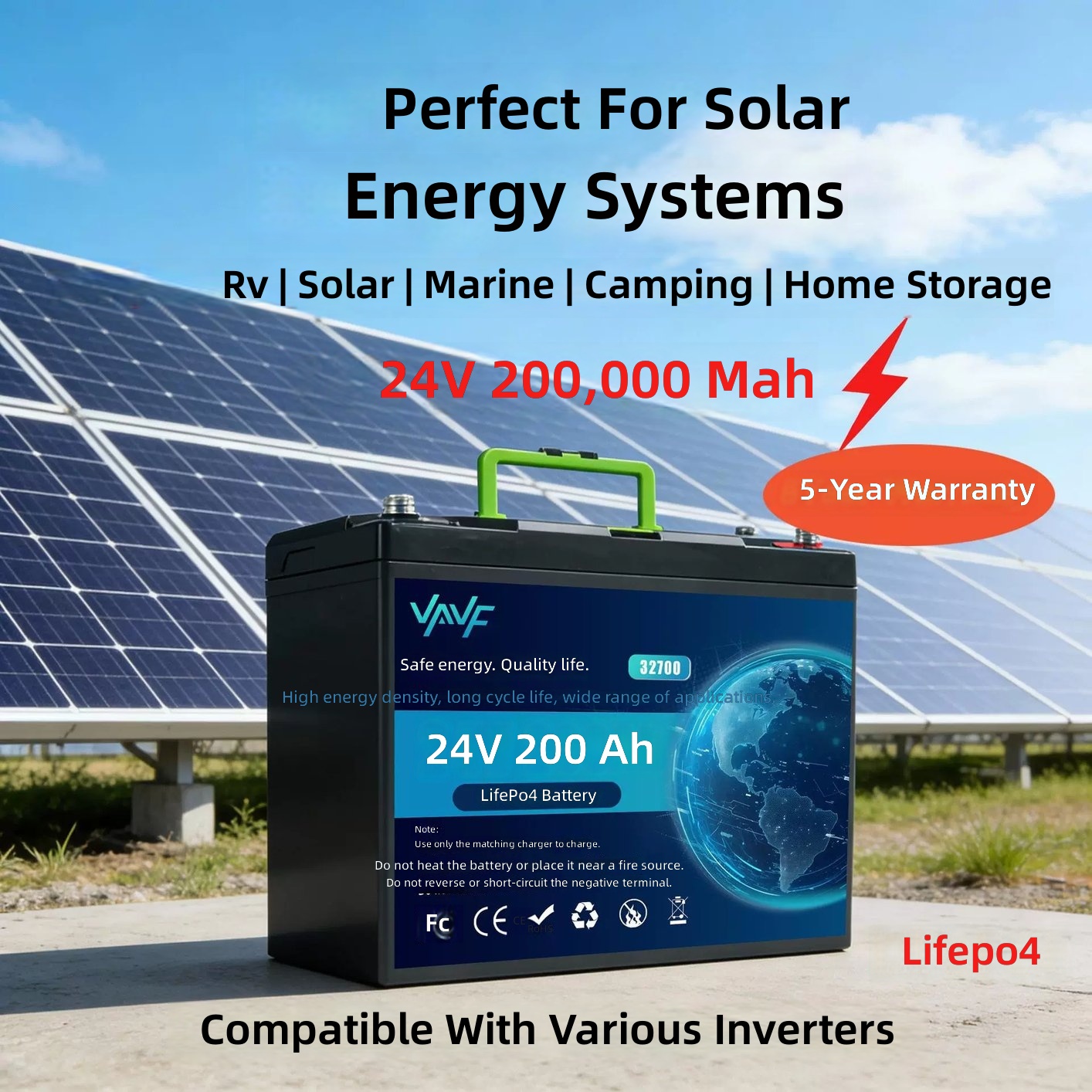 24V LiFePO4 Battery 100Ah 180Ah 220Ah Portable Power Station by Sanlita China factory manufacture wholesale supplier