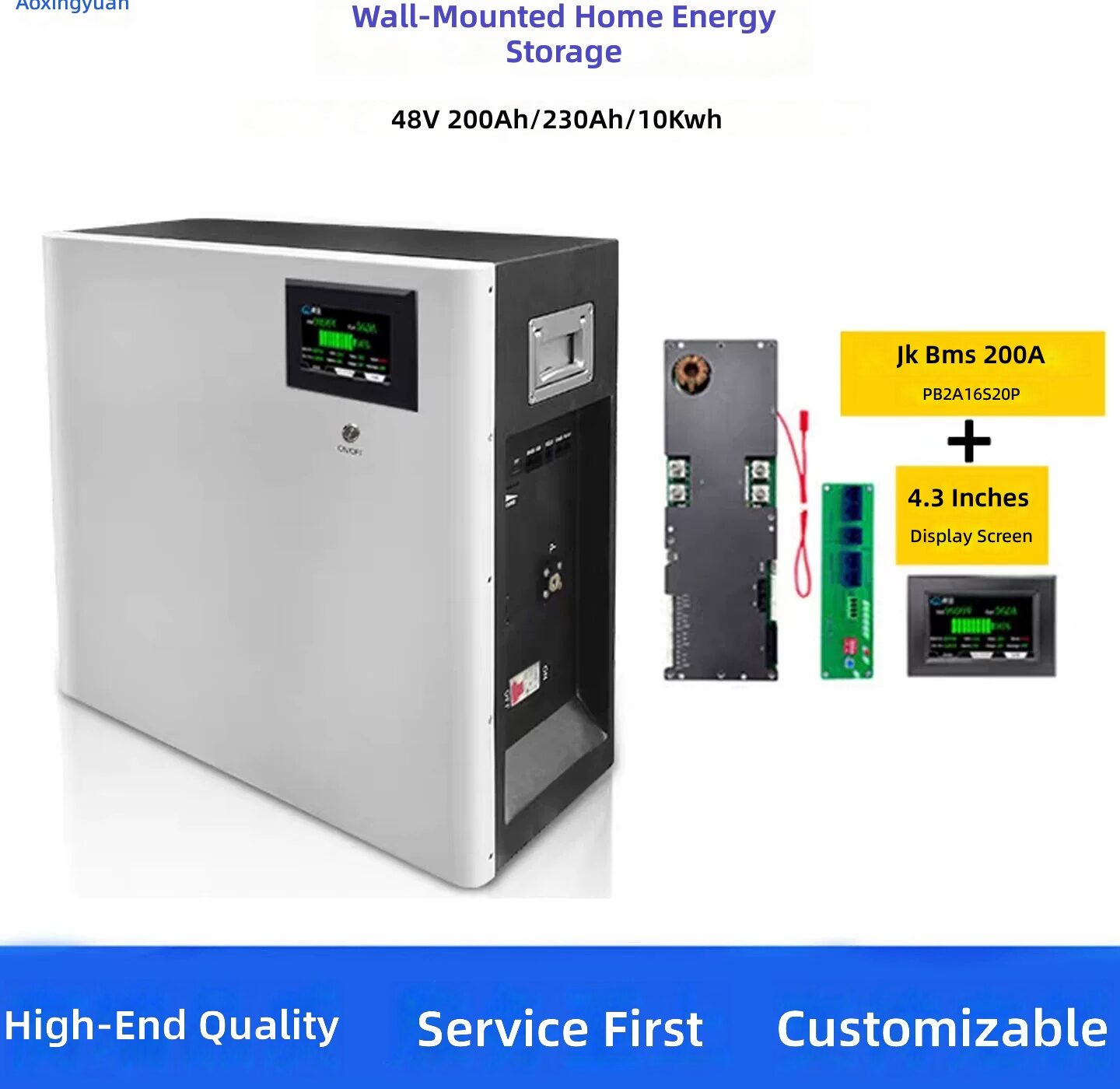 48V 200Ah Wall-Mounted LiFePO4 Battery 10KWh for Home Solar Storage by Sanlita China factory manufacture wholesale supplier