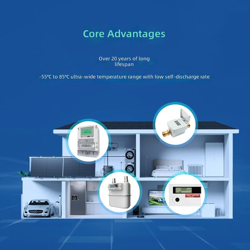 EVE Li-SOCl2 Battery 1/2AA Capacity Type IoT Lithium Battery for Water Meter PLC by Sanlita China factory manufacture wholesale supplier